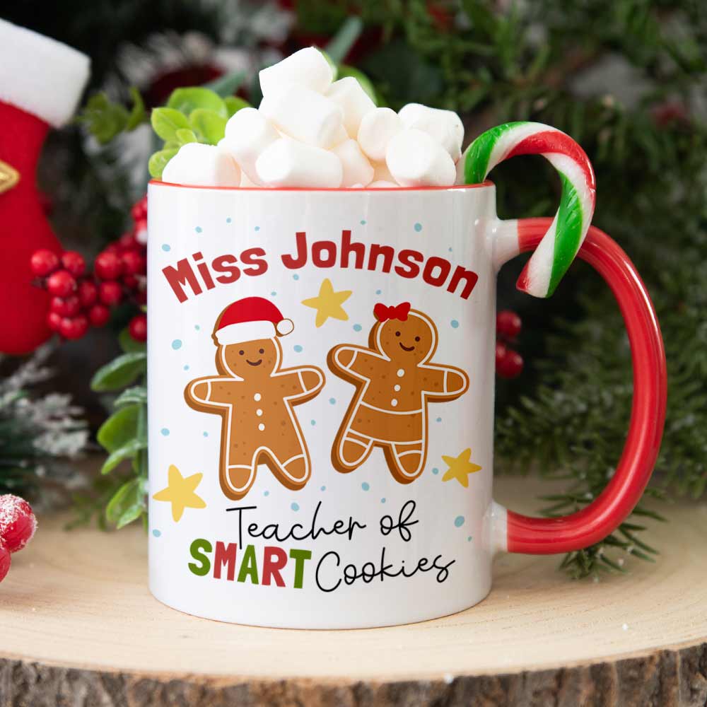 Personalised Christmas Teacher of Smart Cookies Mug - Click Image to Close