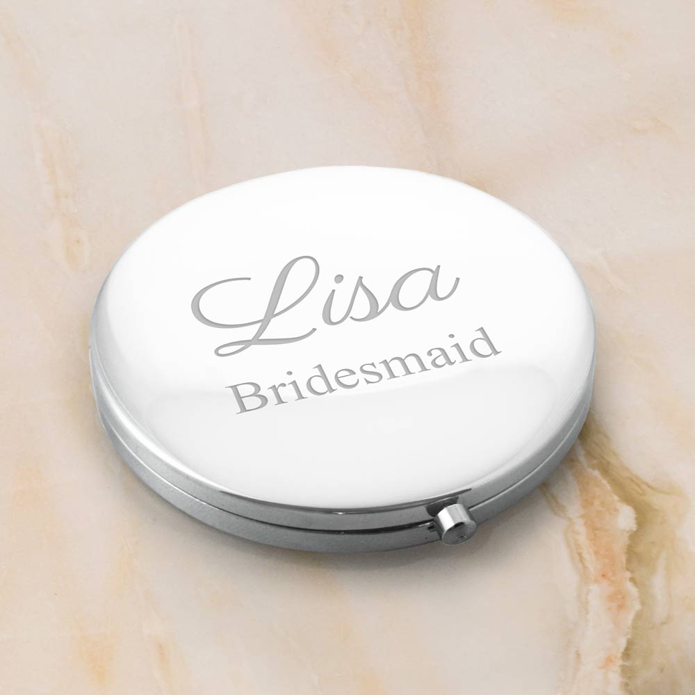 Personalised Bridal Compact Mirror Wedding Gift Idea - Click Image to Close
