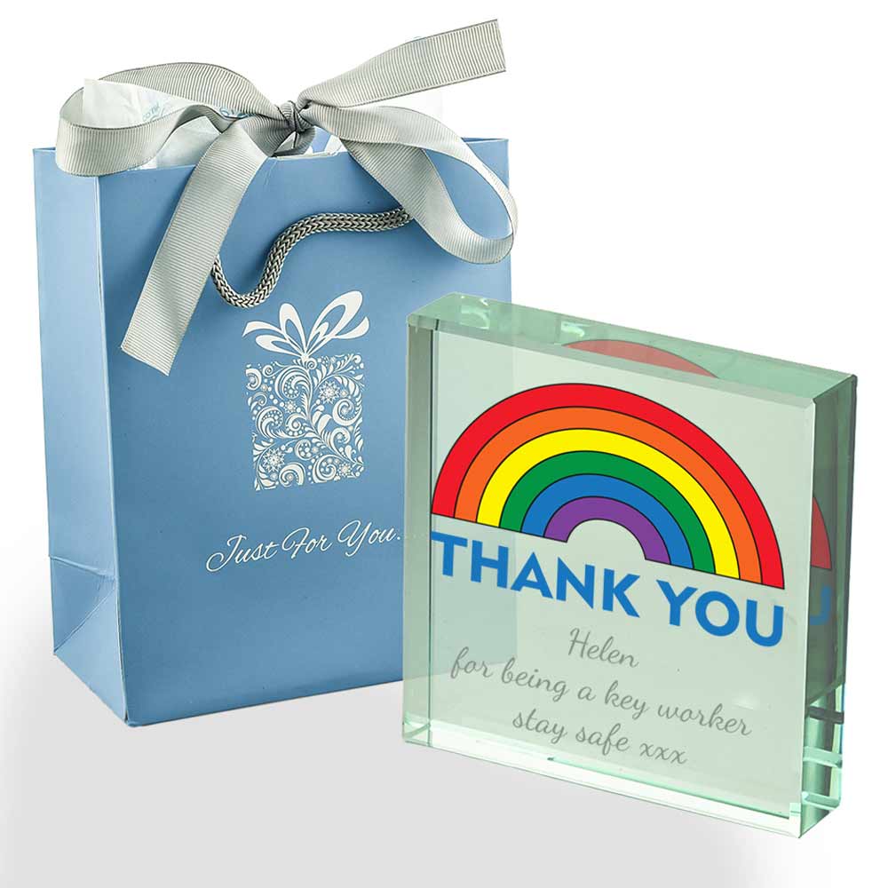 Personalised Thank You Keyworker Glass Token - Click Image to Close