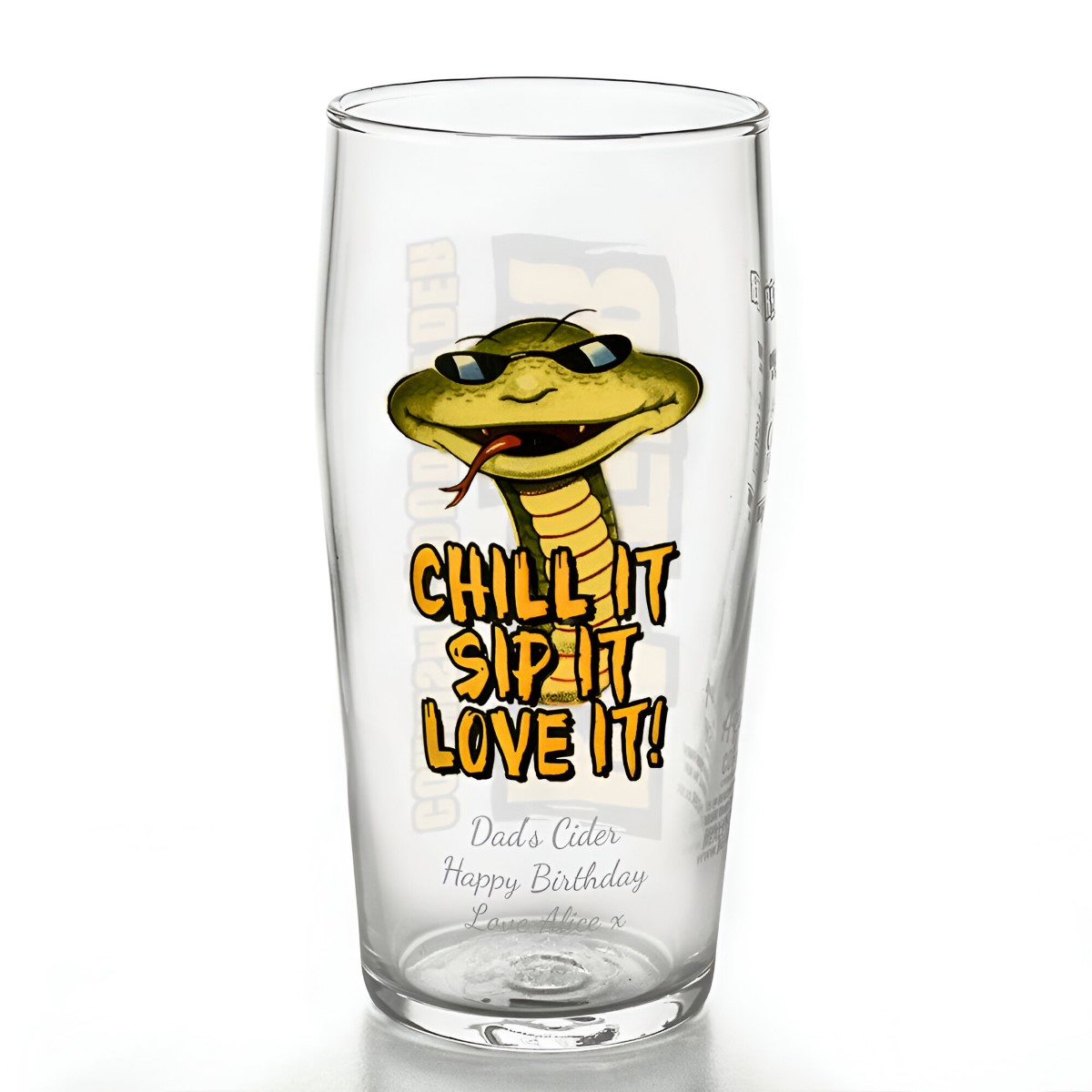 Personalised Rattler Pint Glass - Click Image to Close