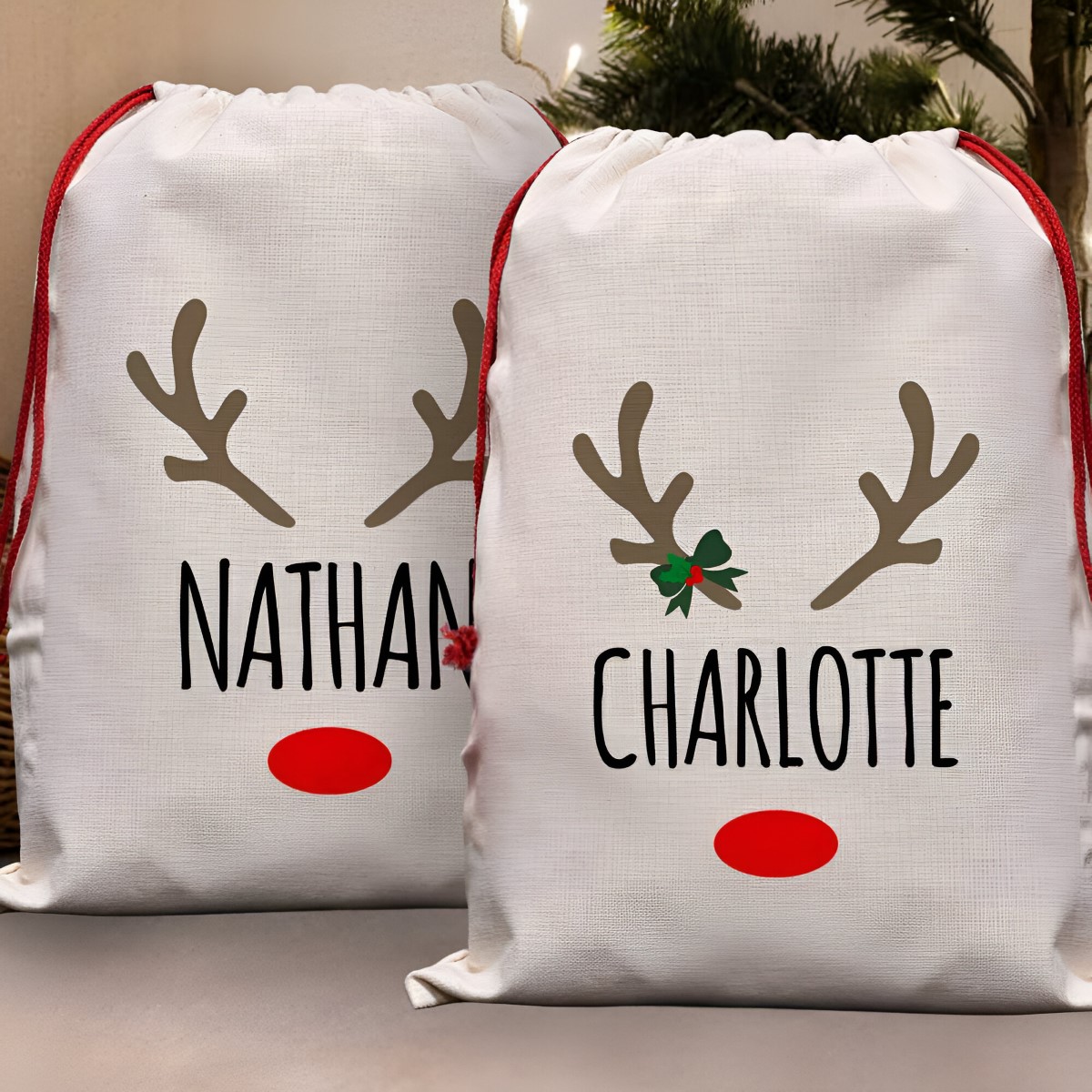 Personalised Rudolph Santa Sack Choose Design - Click Image to Close