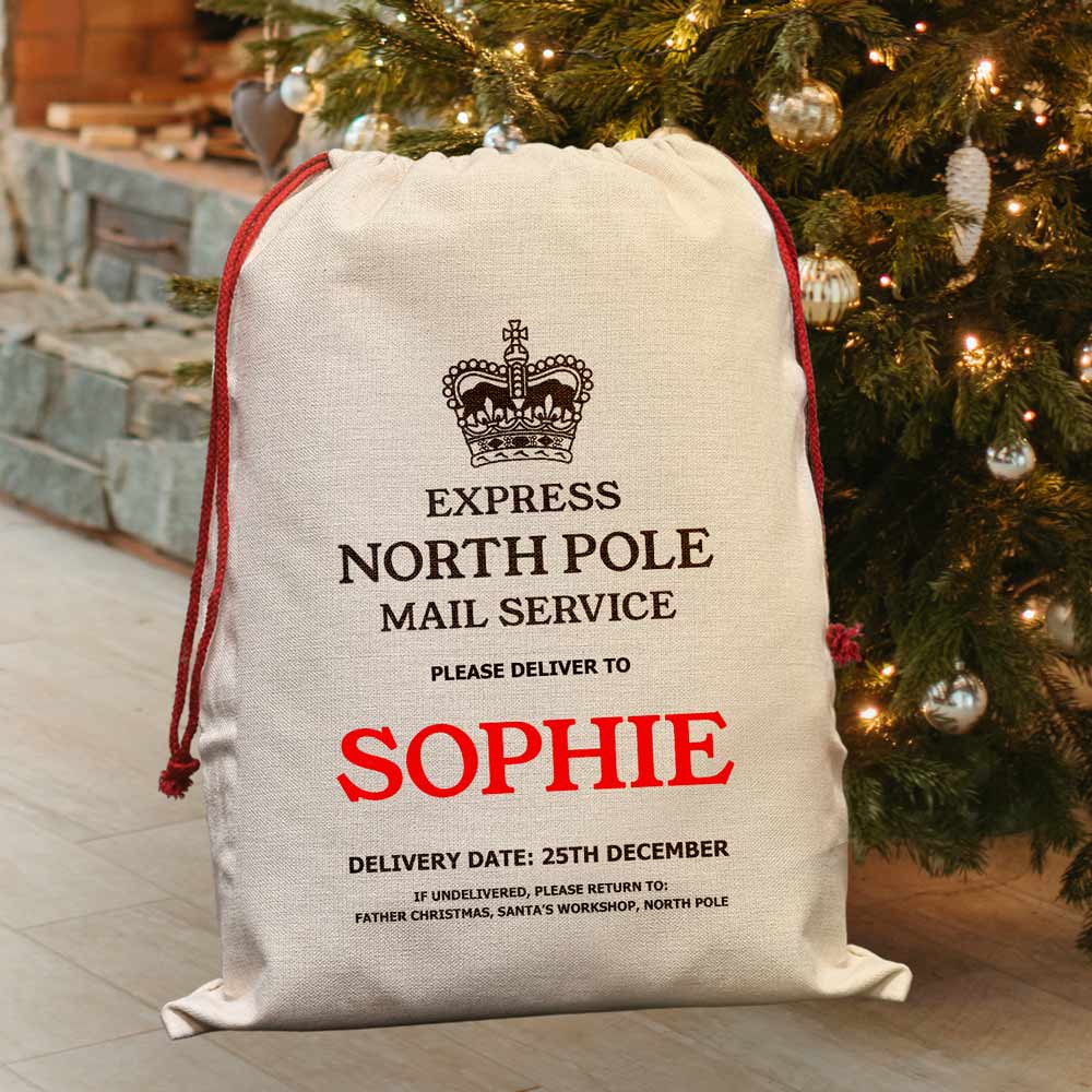 Personalised From Santa Wrapping Paper | Custom Name Gift Wrap for Xmas,  North Pole Delivery Service