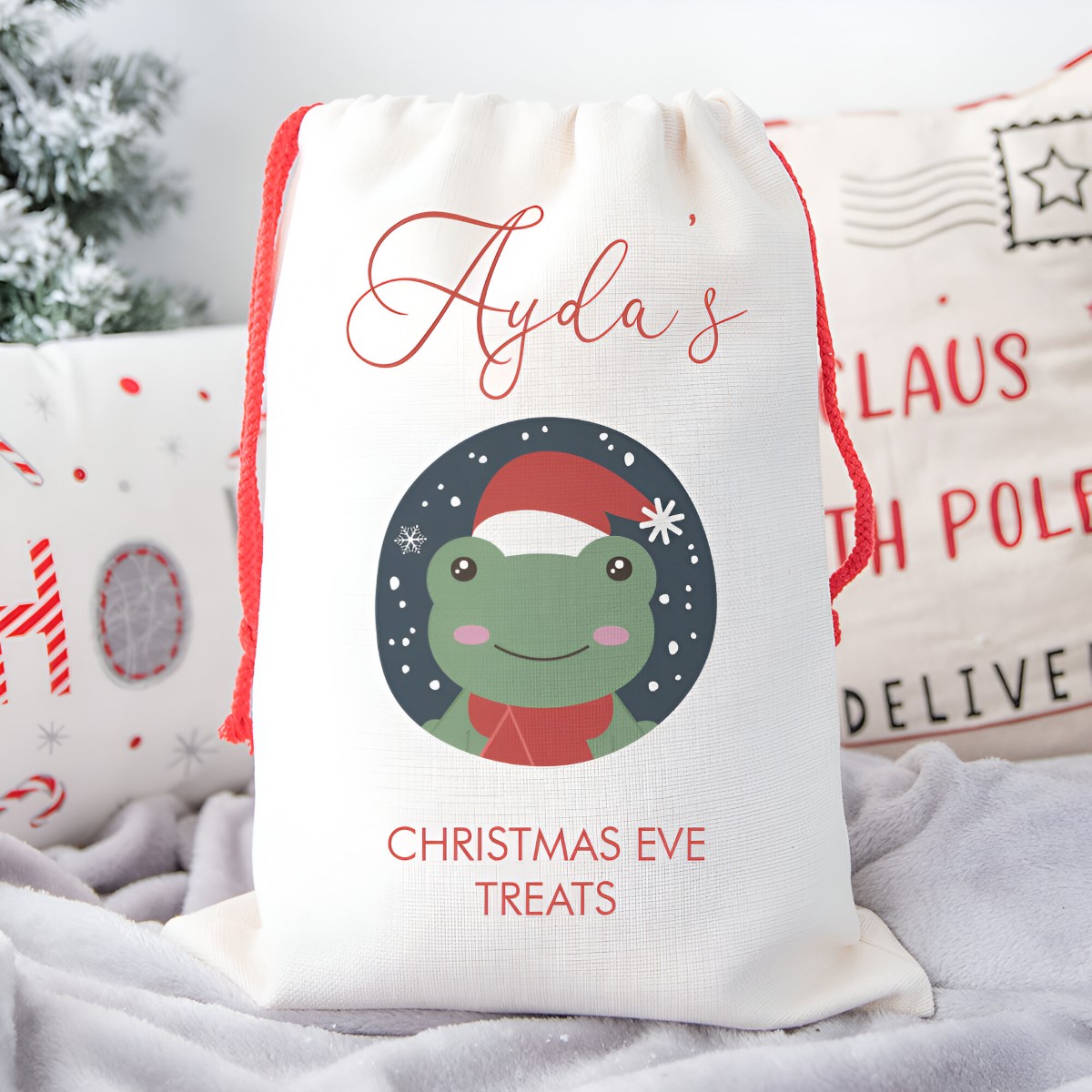 Personalised Childrens Santa Sack - Frog - Click Image to Close