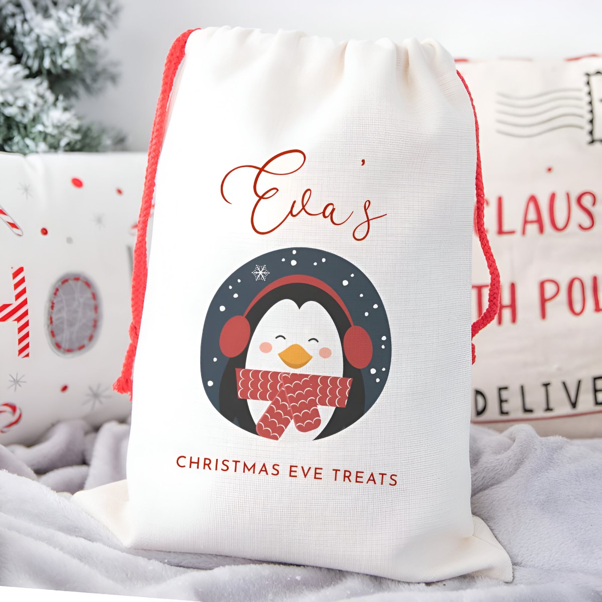 Personalised Childrens Santa Sack - Penguin - Click Image to Close