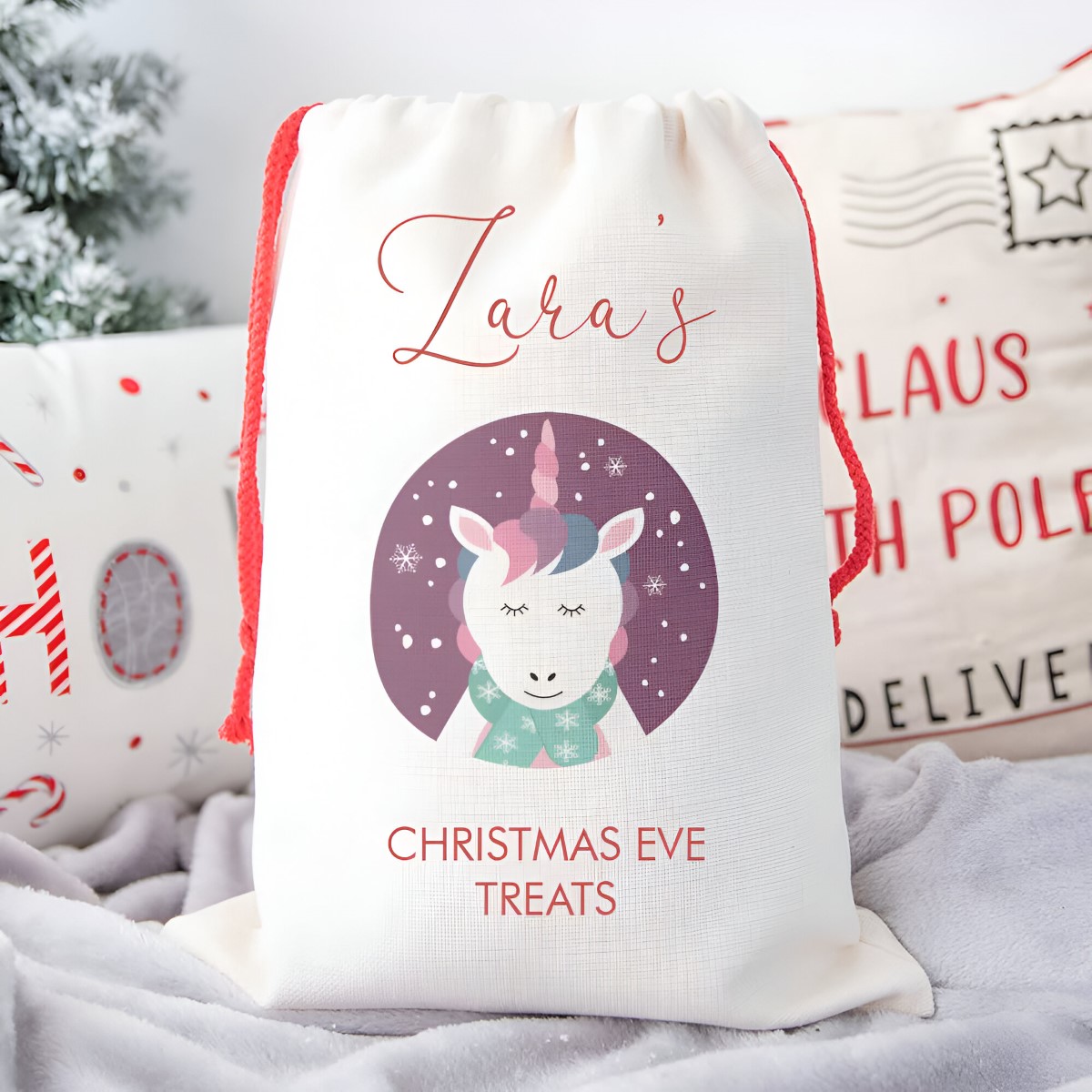 Personalised Childrens Santa Sack - Unicorn - Click Image to Close