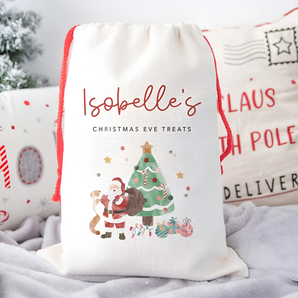 Personalised Christmas Eve Kids Santa Sack - Click Image to Close