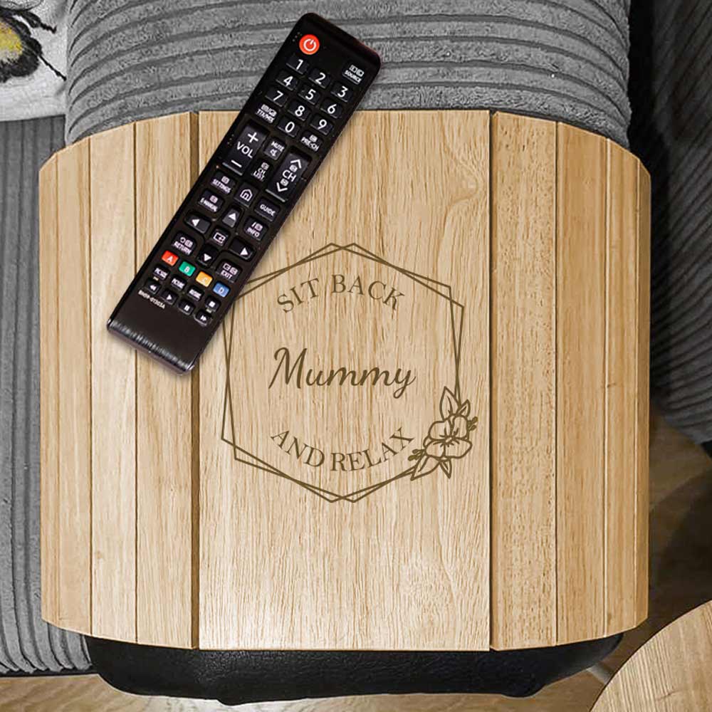 Personalised Wooden Sofa Tray - Sit Back And Relax - Click Image to Close