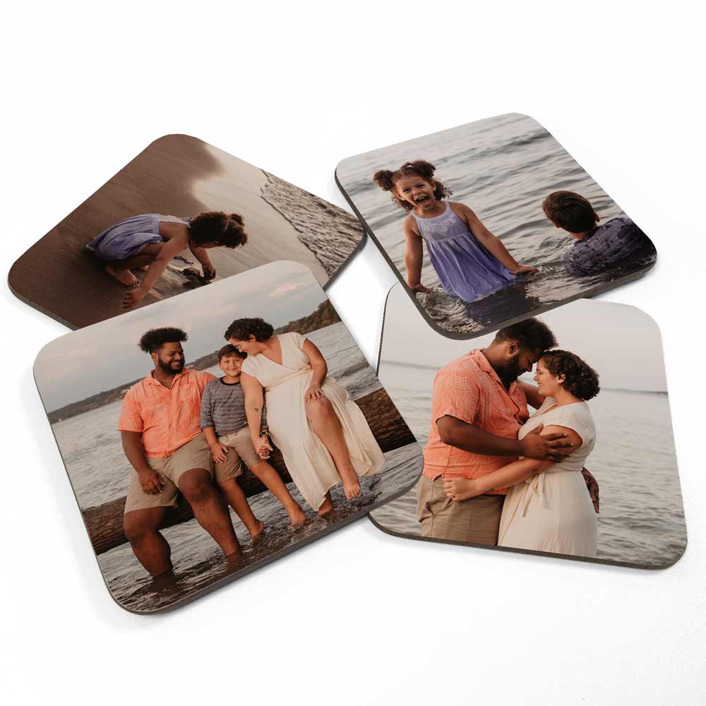 Set Of 4 Personalised Photo Coasters - Click Image to Close