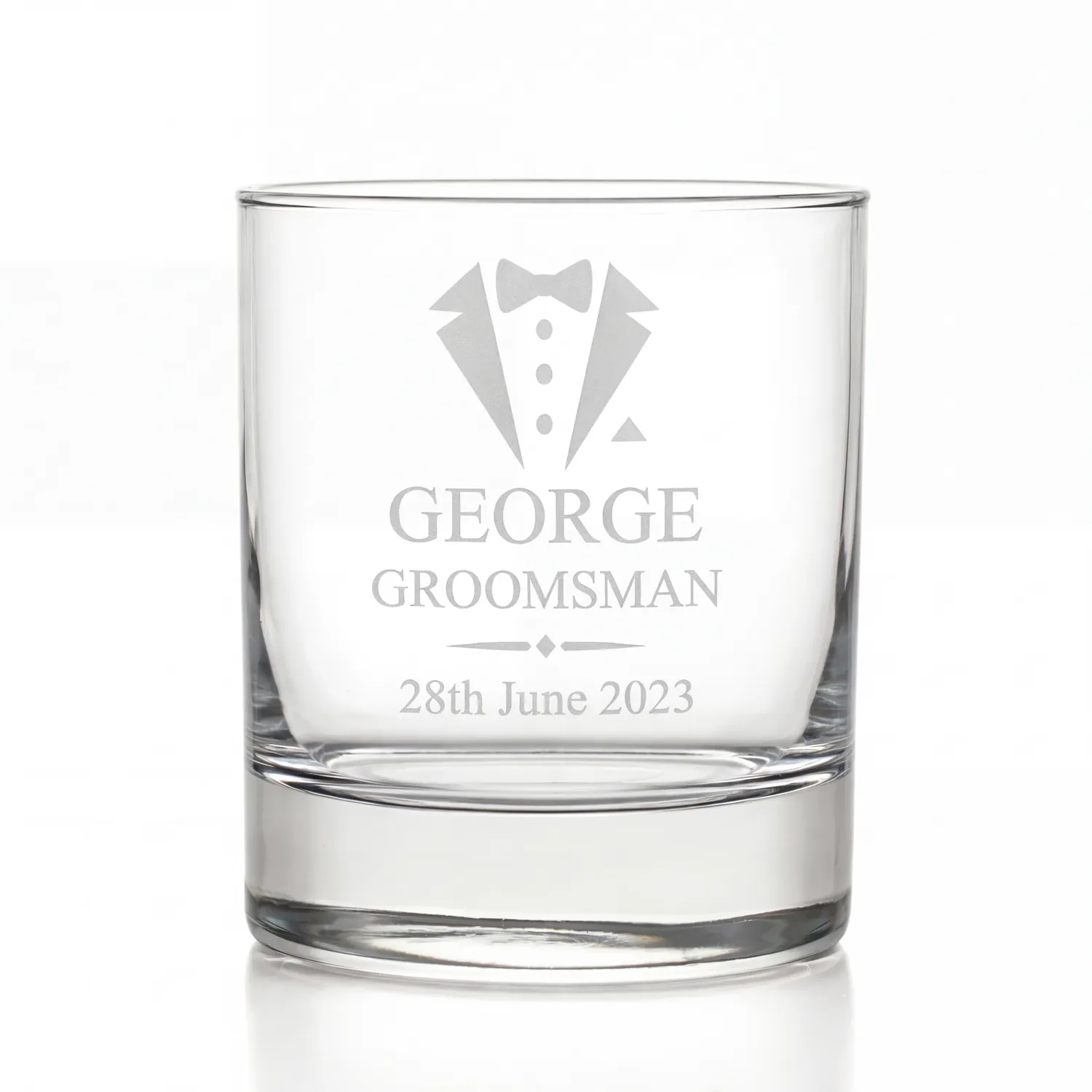 Personalised Wedding Whisky Glass Suit And Tie Personalised Wedding Whisky Glass Suit And Tie