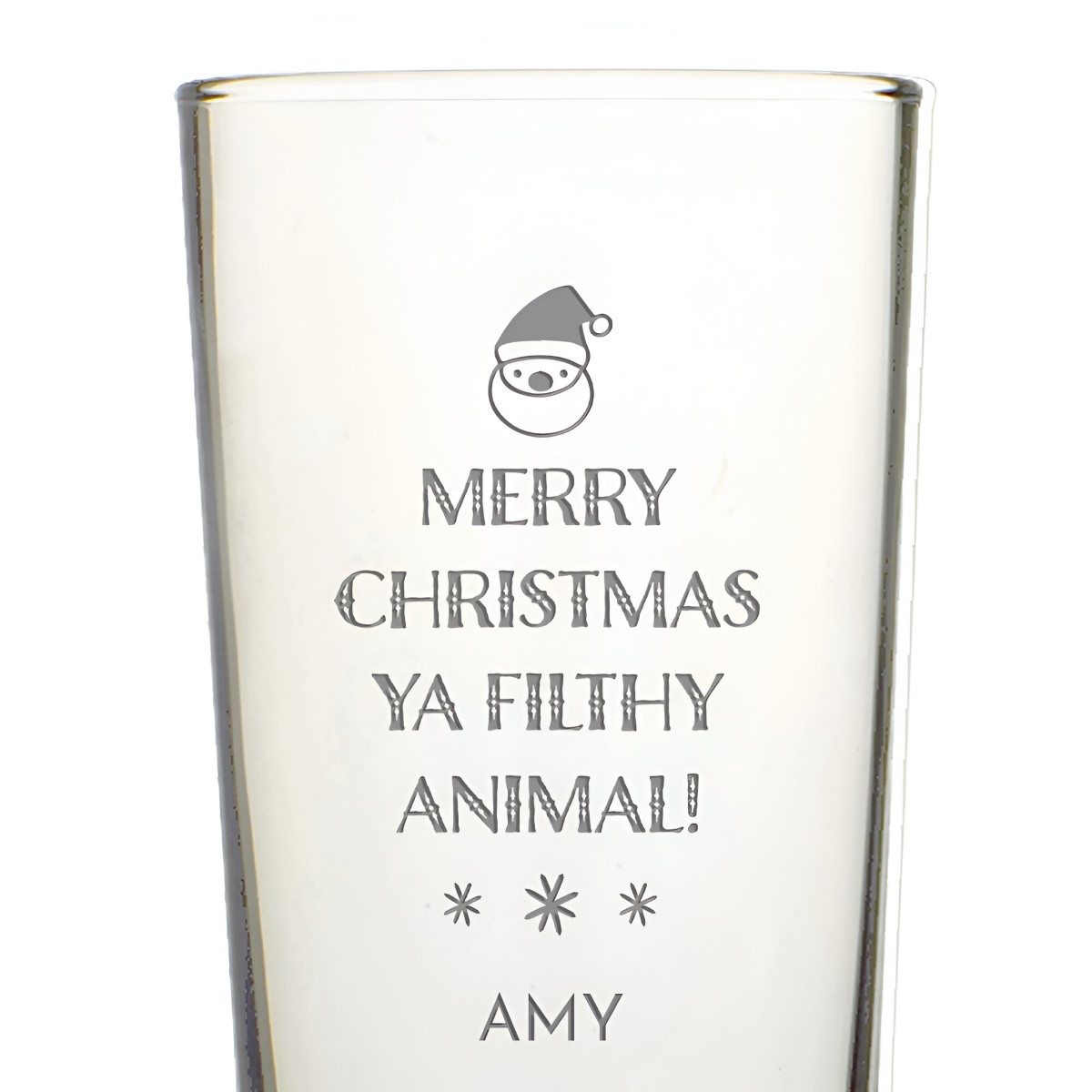 Personalised Merry Christmas Filthy Animal Straight Pint Glass - Click Image to Close