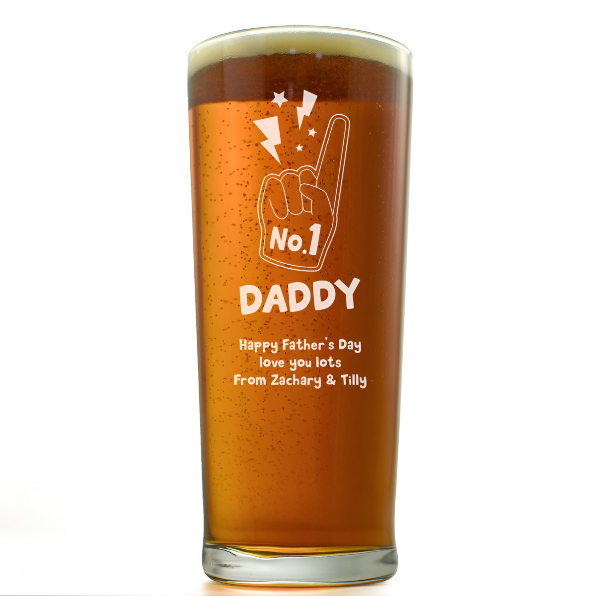 Personalised Engraved No1 Dad Pint Glass - Click Image to Close