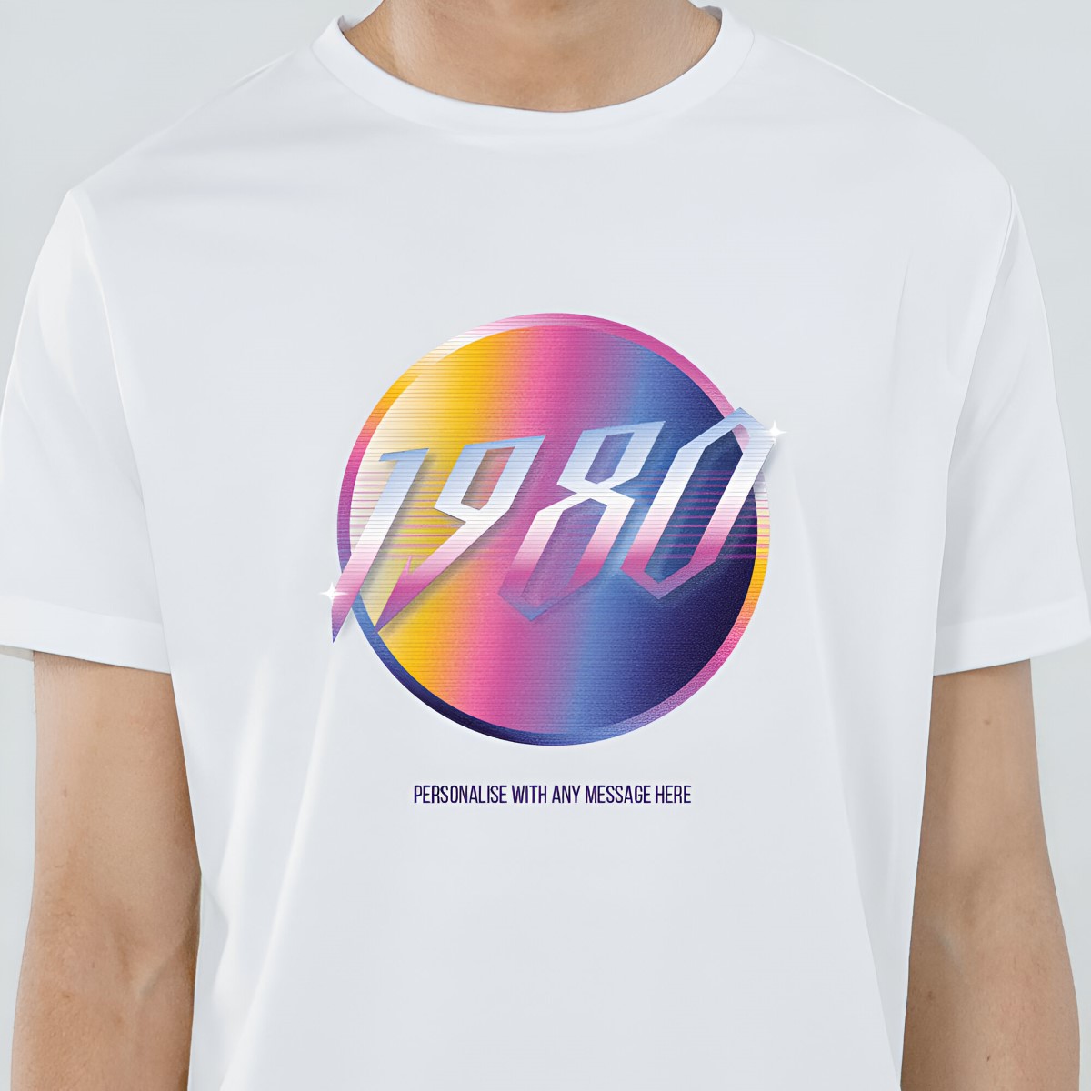 Personalised 1980's Retro T-Shirt Choose Any Year - Click Image to Close