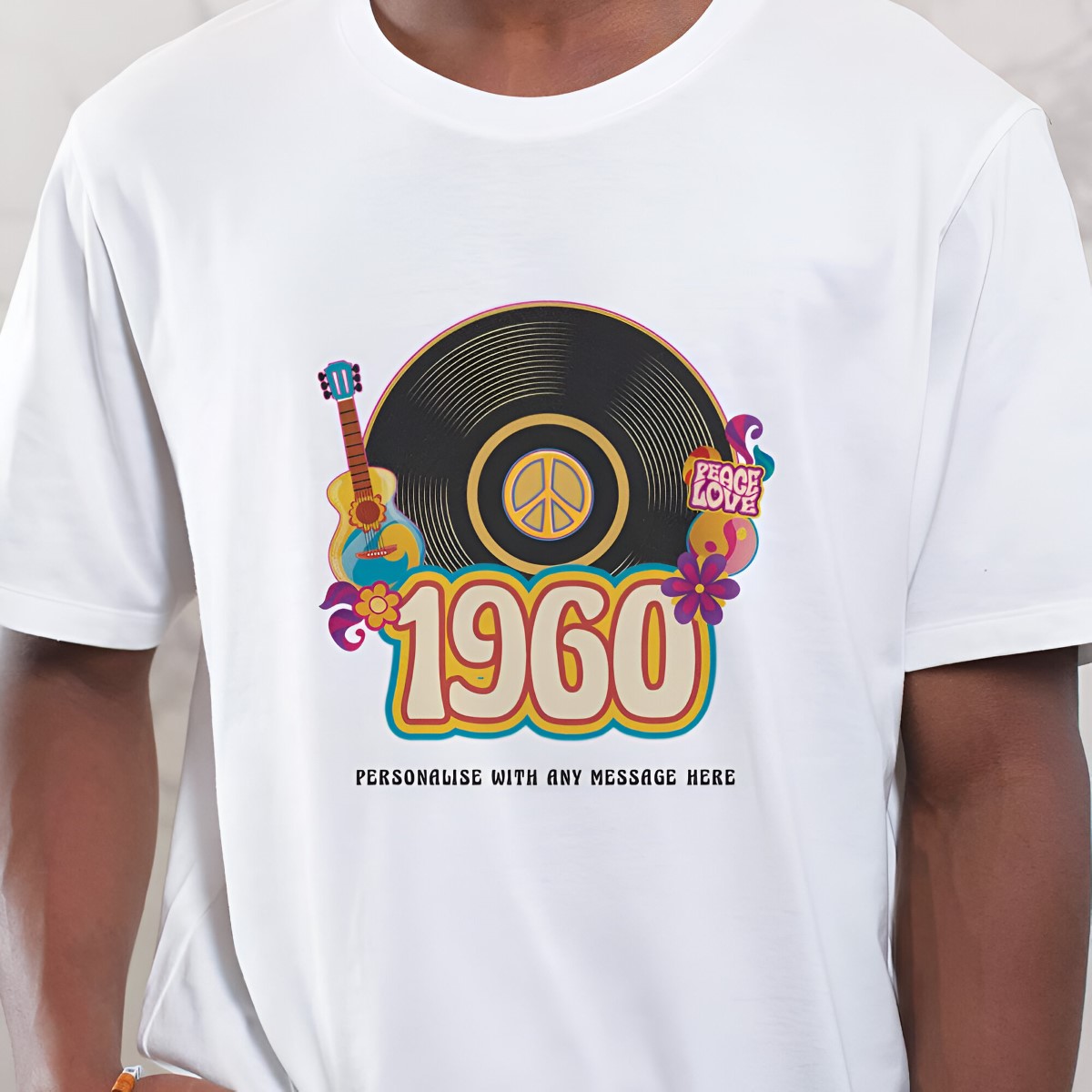 Personalised 1960's Retro T-Shirt Choose Any Year - Click Image to Close