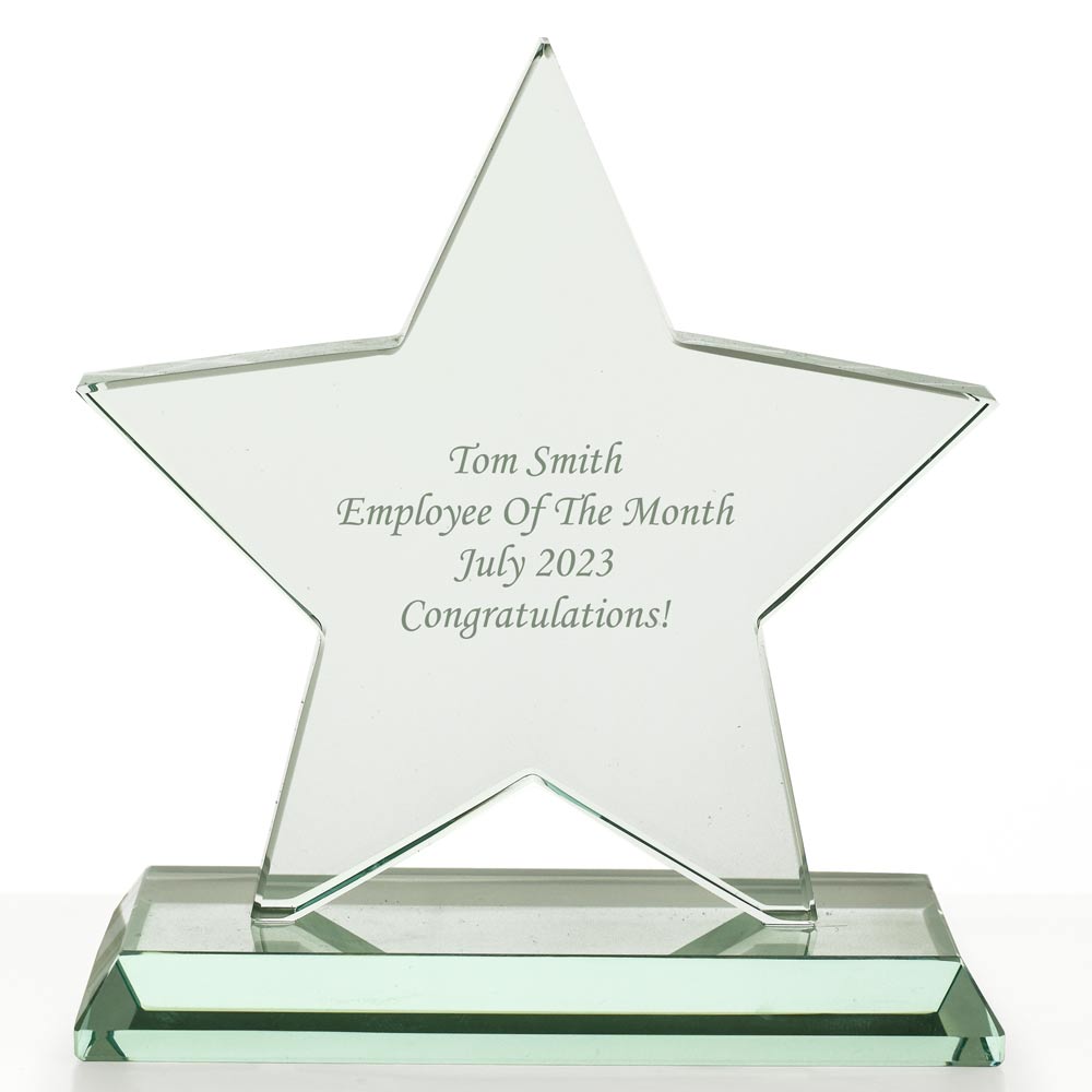 Personalised Glass Star Trophy Award - Click Image to Close
