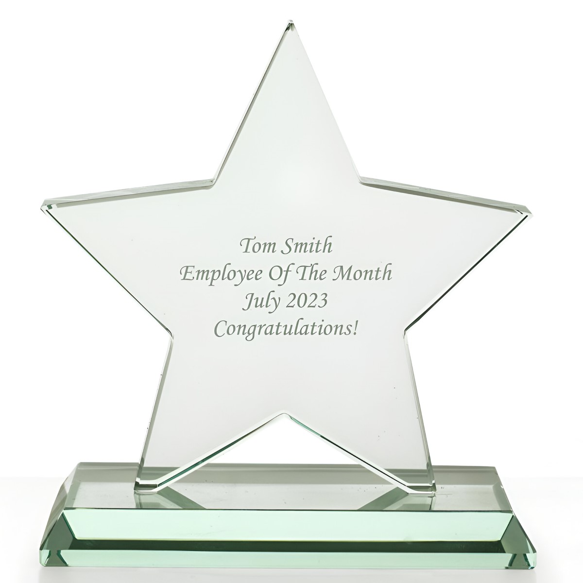 Personalised Glass Star Trophy Award - Click Image to Close