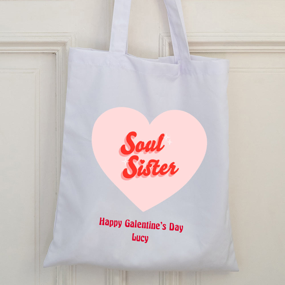 Personalised Galentine's Soul Sister Tote Bag - Click Image to Close