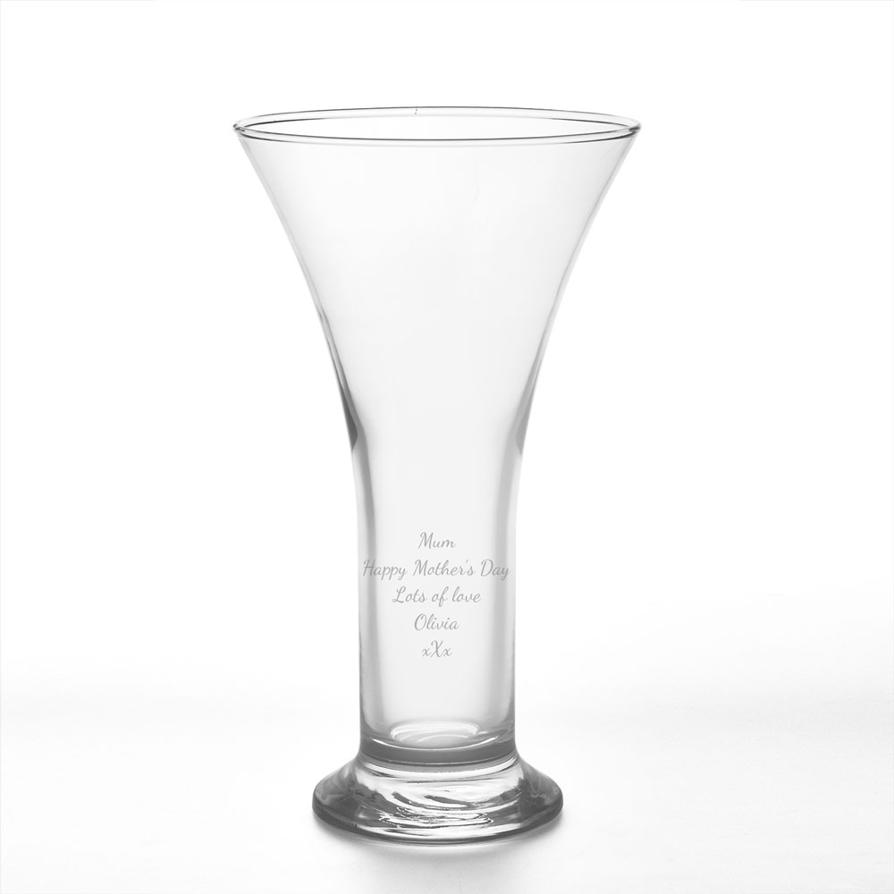 Personalised Engraved Trumpet Vase 27cm - Click Image to Close