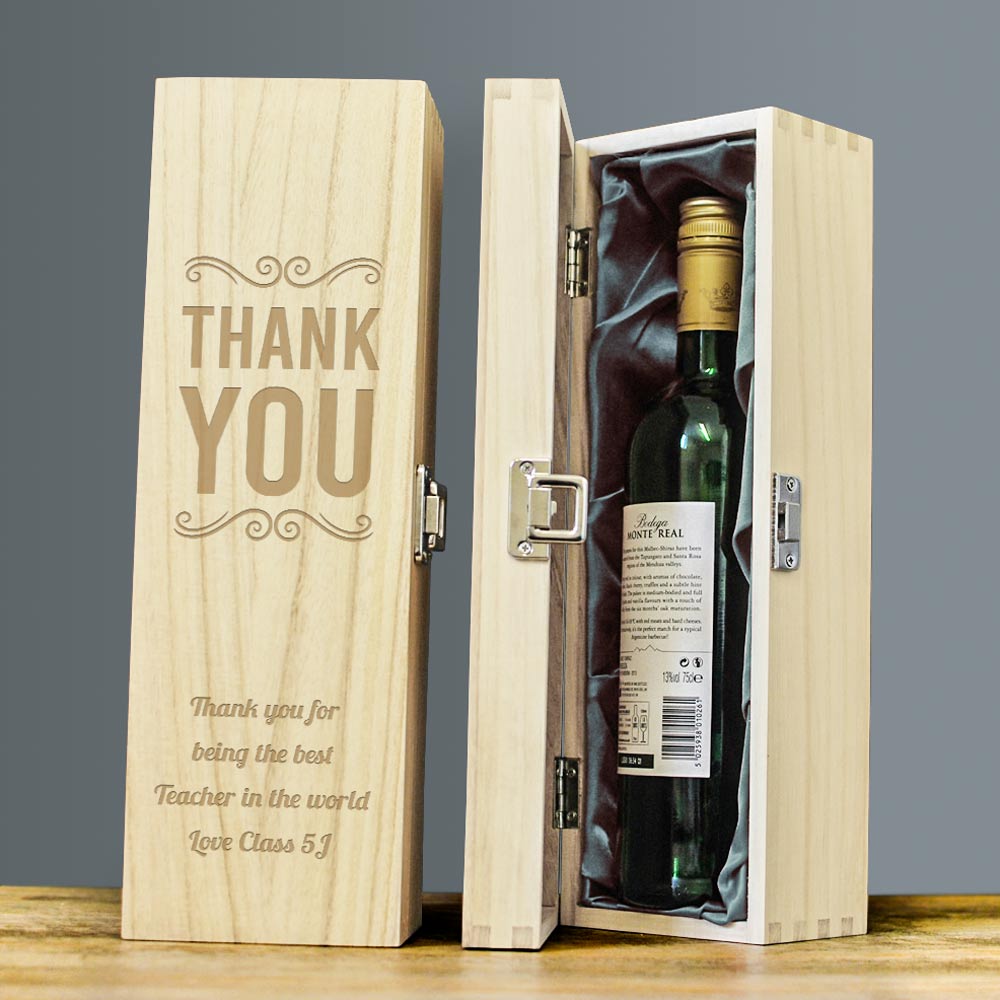 Personalised Thank You Wine Box - Click Image to Close