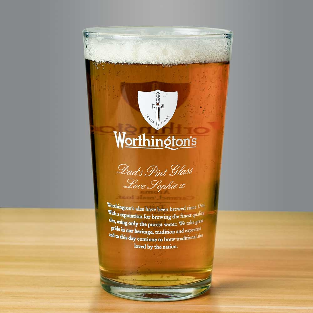 Personalised Worthington's Pint Glass - Click Image to Close