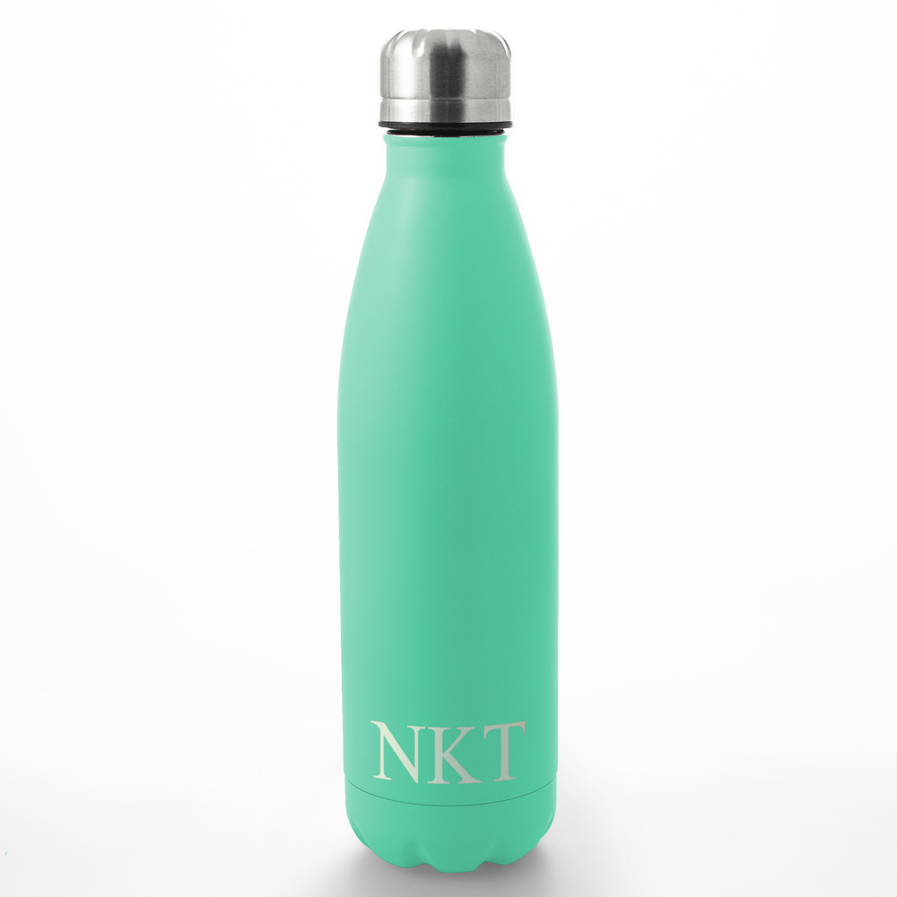 Personalised Engraved Water Bottle 500ml - Any Colour Any Initials - Click Image to Close