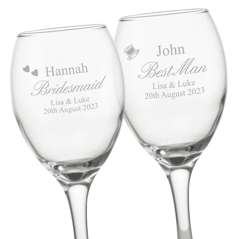 Wedding Personalised Wine Glass - Click Image to Close
