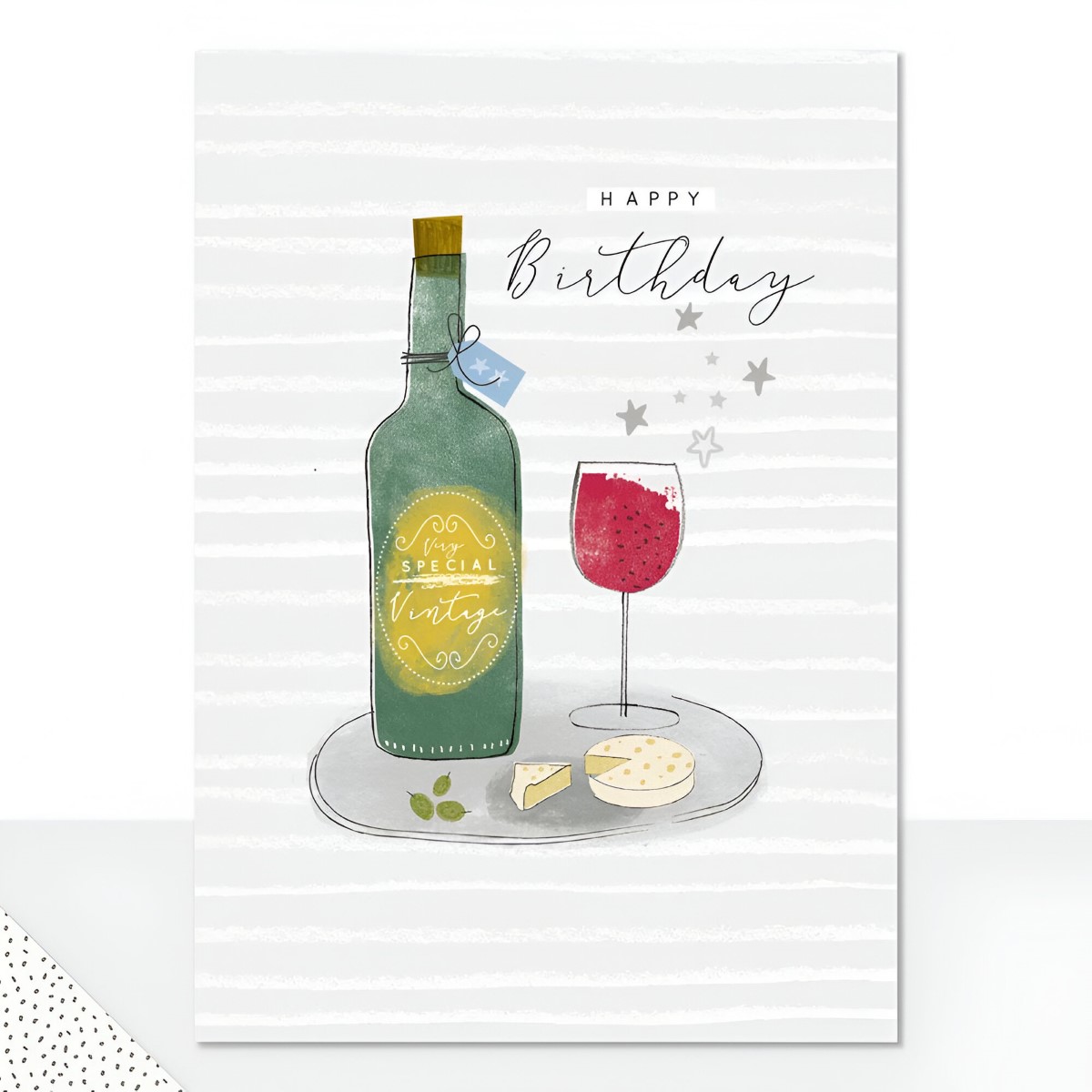 Happy Birthday Wine Bottle Greeting Card - Click Image to Close