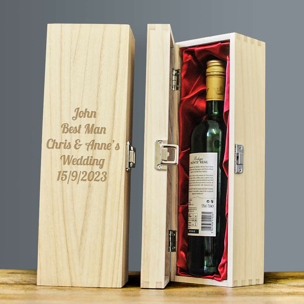 Personalised Luxury Satin Lined Wine Box - Click Image to Close