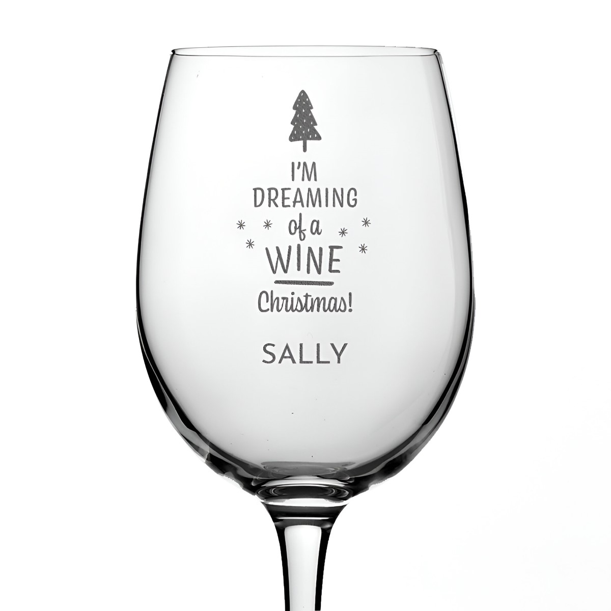 Personalised Dreaming Of A Wine Christmas Wine Glass - Click Image to Close