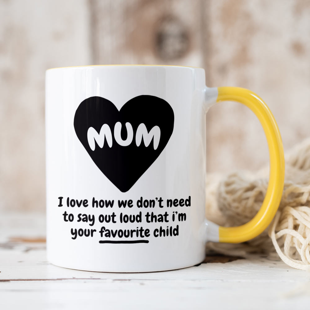 Photo Favourite Child Mother's Day Yellow Mug - Click Image to Close