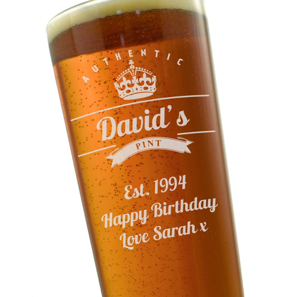 Personalised Authentic Pint Glass - Click Image to Close