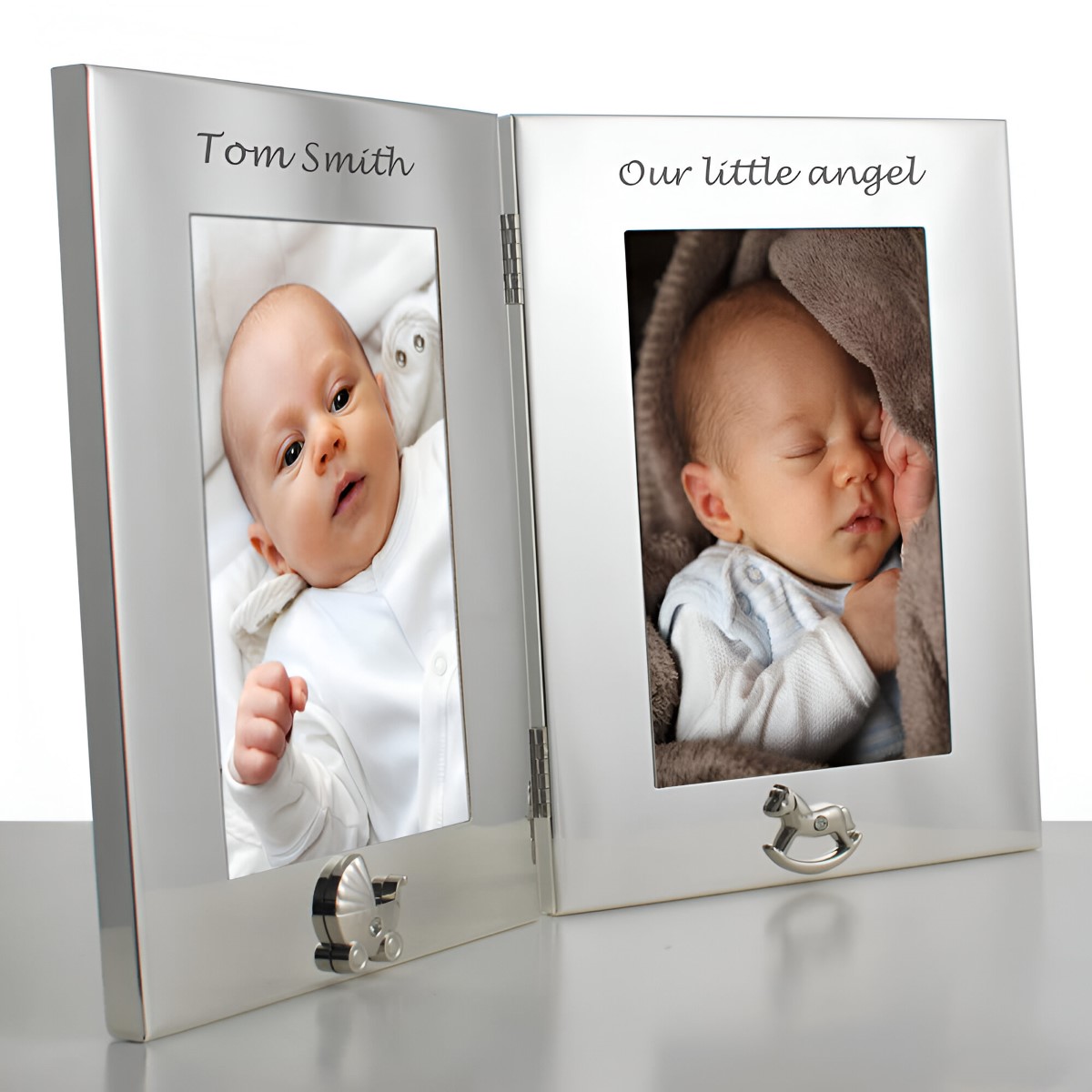 Personalised Baby Double Photo Frame - Click Image to Close