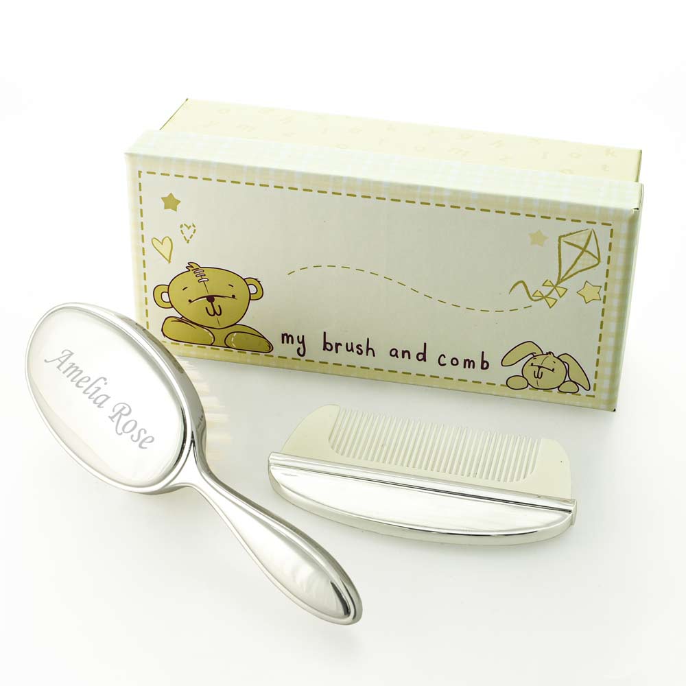 Personalised Baby Brush And Comb - Click Image to Close