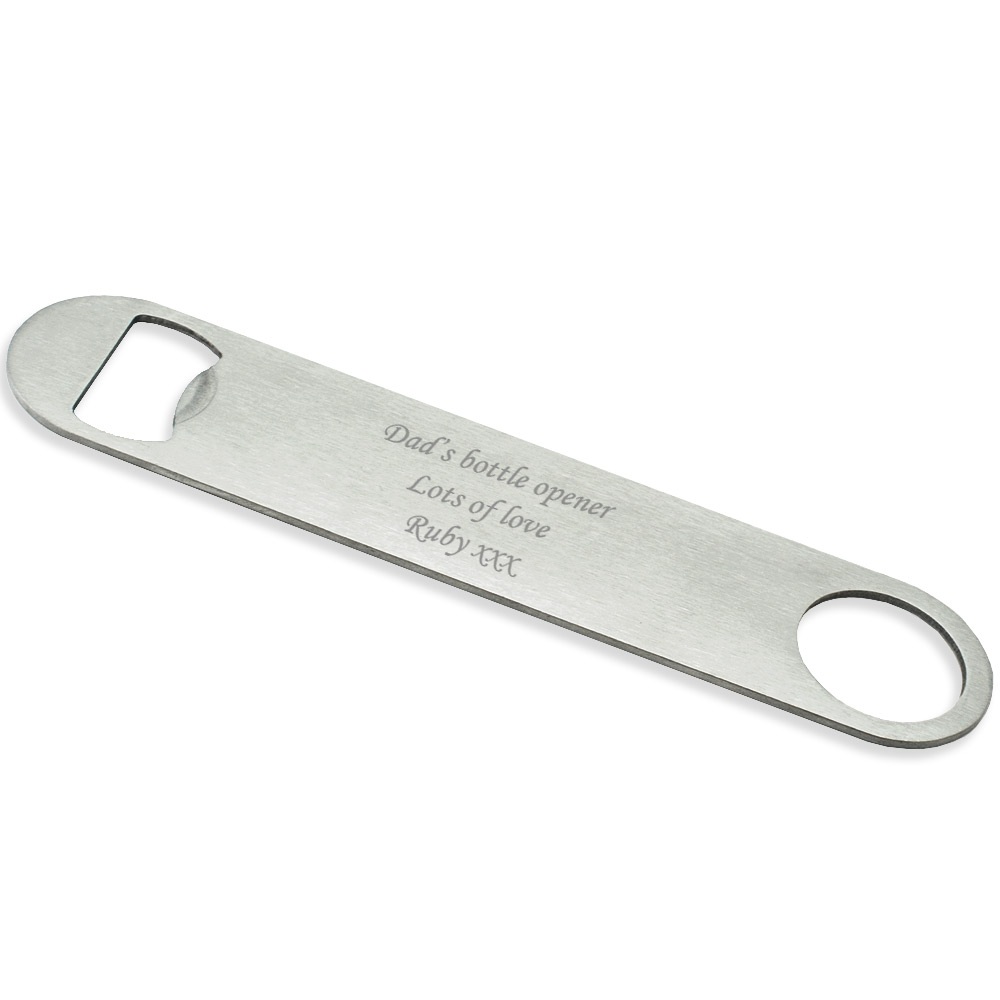 Personalised 7" Bar Blade Bottle Opener - Click Image to Close