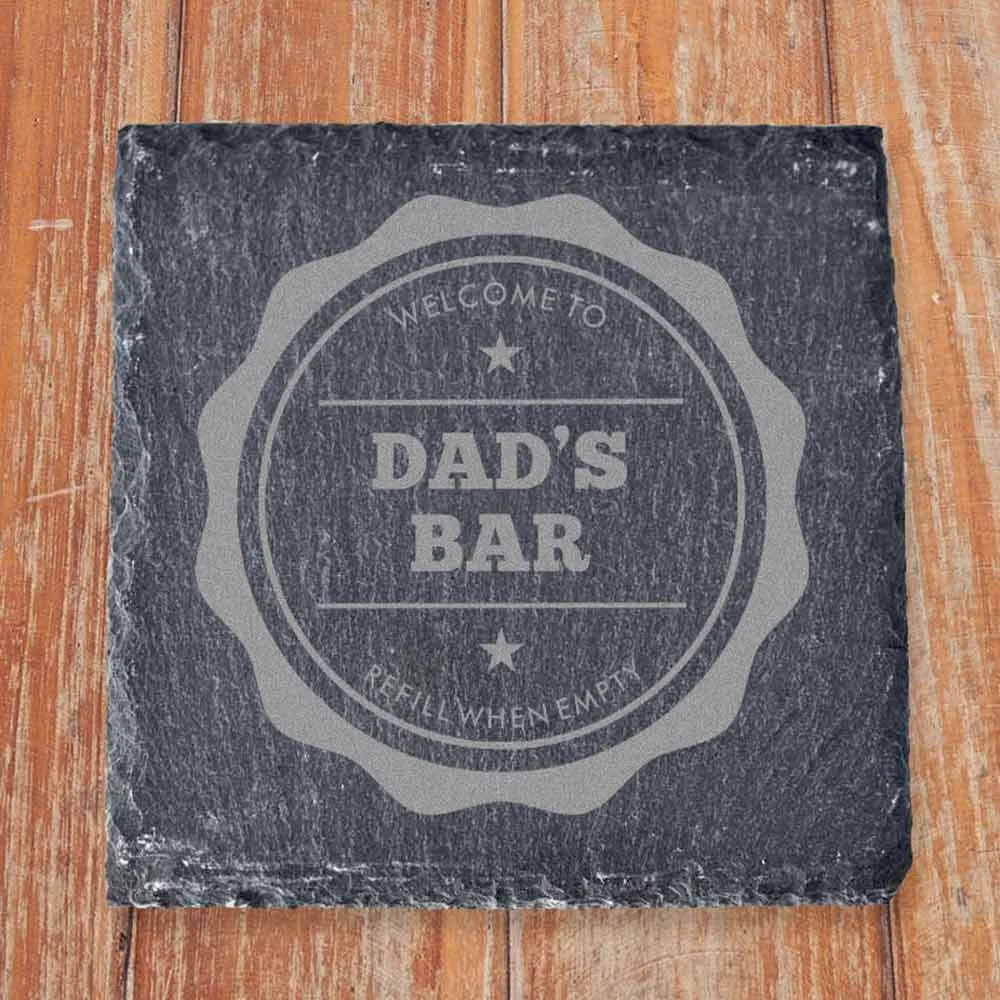 Personalised Bar Slate Coaster Home Bar Gift - Click Image to Close