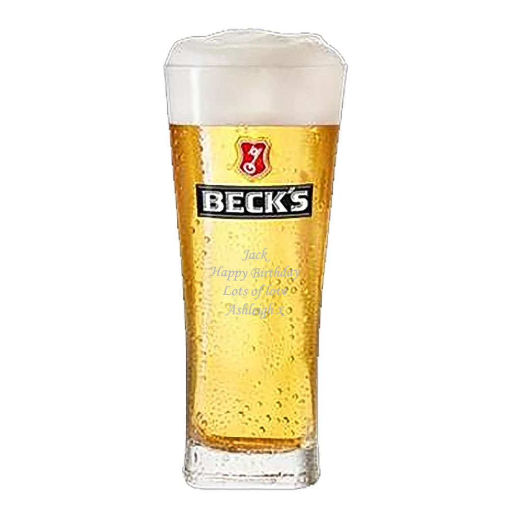 Personalised Becks Pint Glass - Click Image to Close