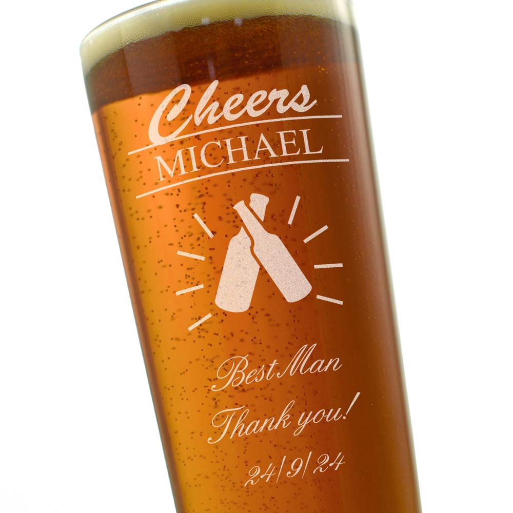 Personalised Cheers For Beers Straight Pint Glass - Click Image to Close
