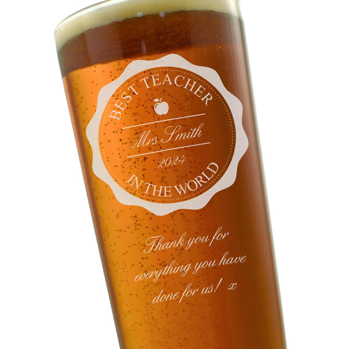 Best Teacher Personalised Pint Glass - Click Image to Close