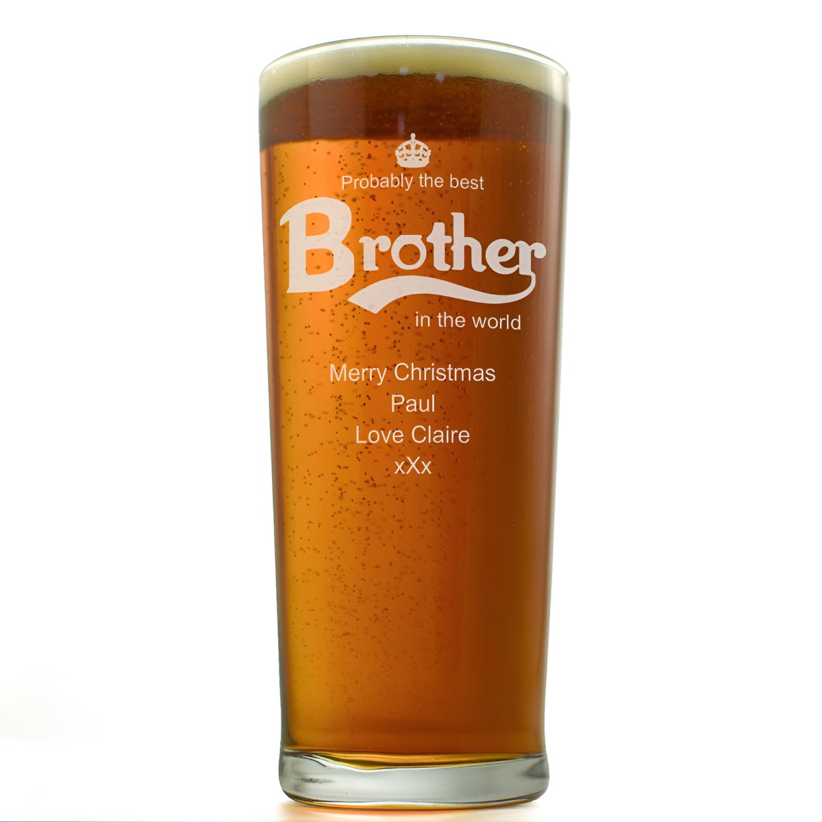 Personalised Pint Glass - Best Brother In the World - Click Image to Close