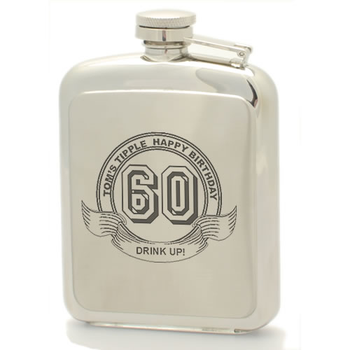 Personalised Hip Flask Birthday - Click Image to Close