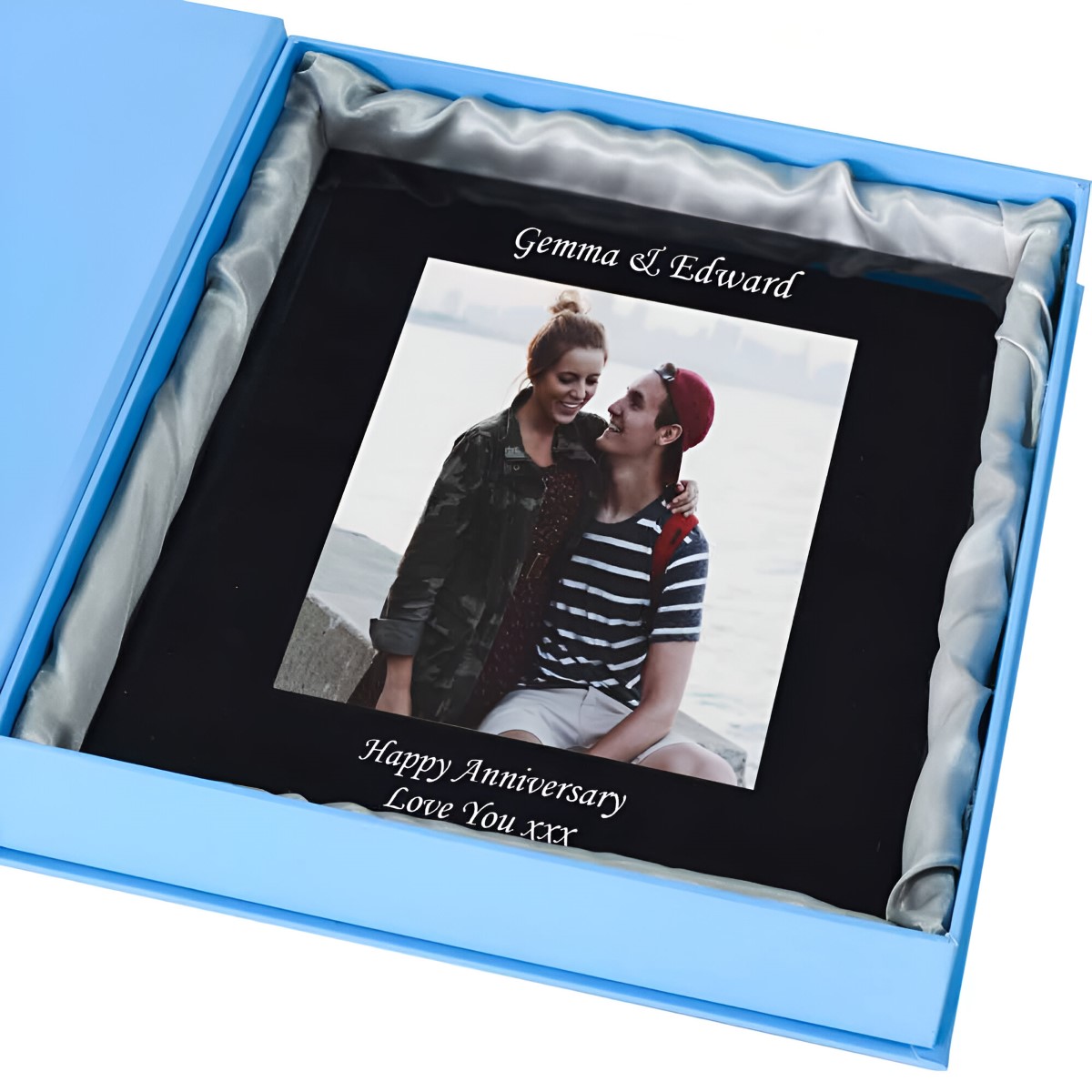 Personalised Black Glass Photo Frame