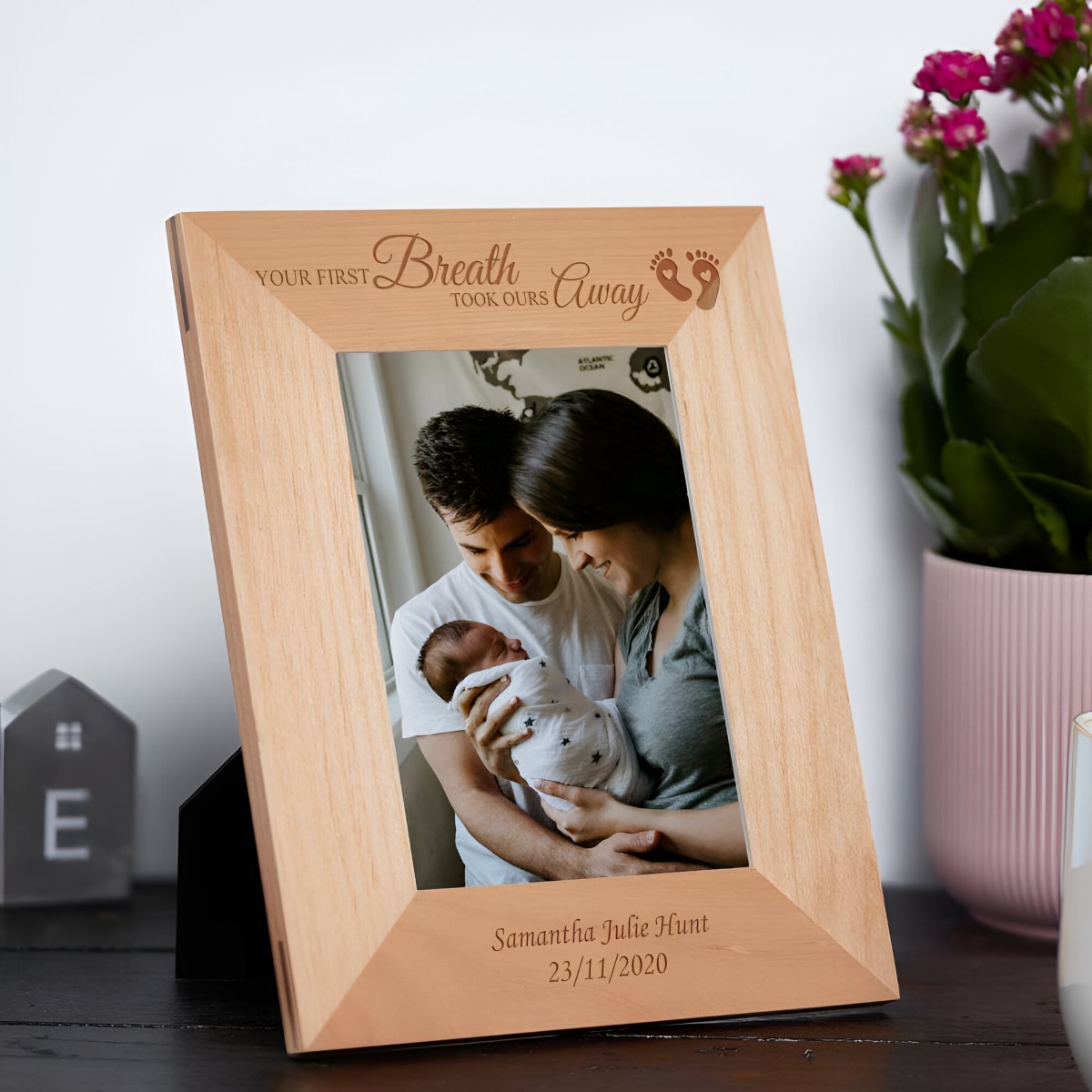 Personalised Your First Breath Took Ours Away Photo Frame - Click Image to Close