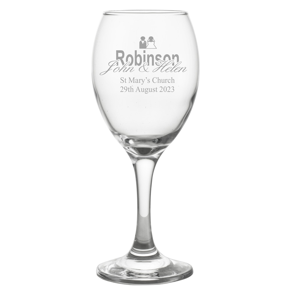 Personalised Wedding Wine Glass - Click Image to Close
