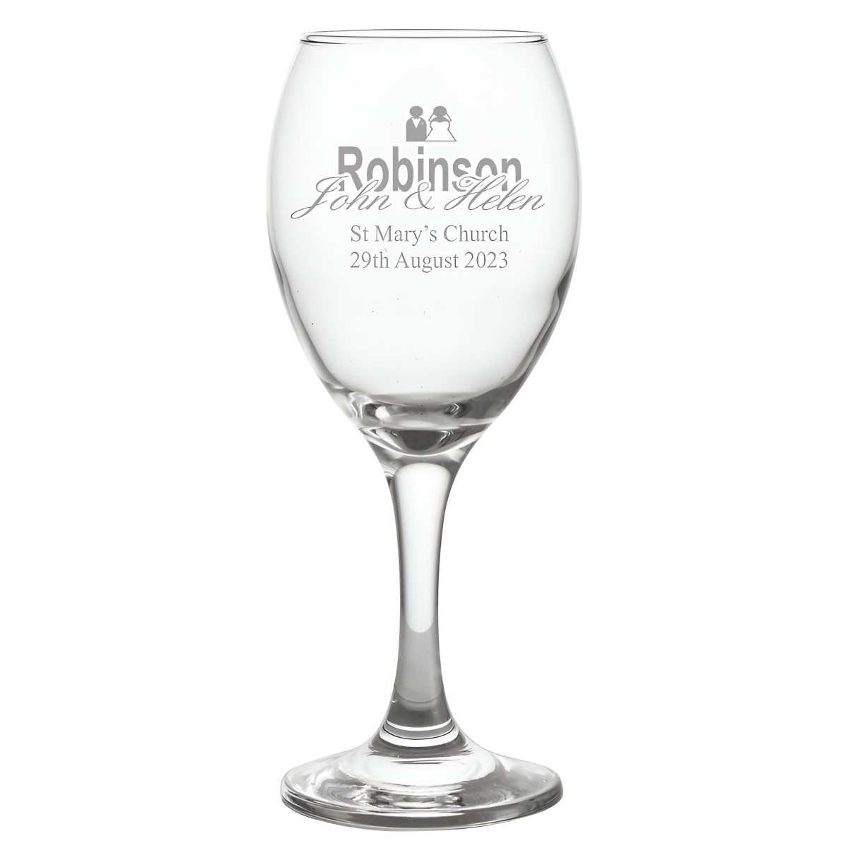 Personalised Wedding Wine Glass - Click Image to Close