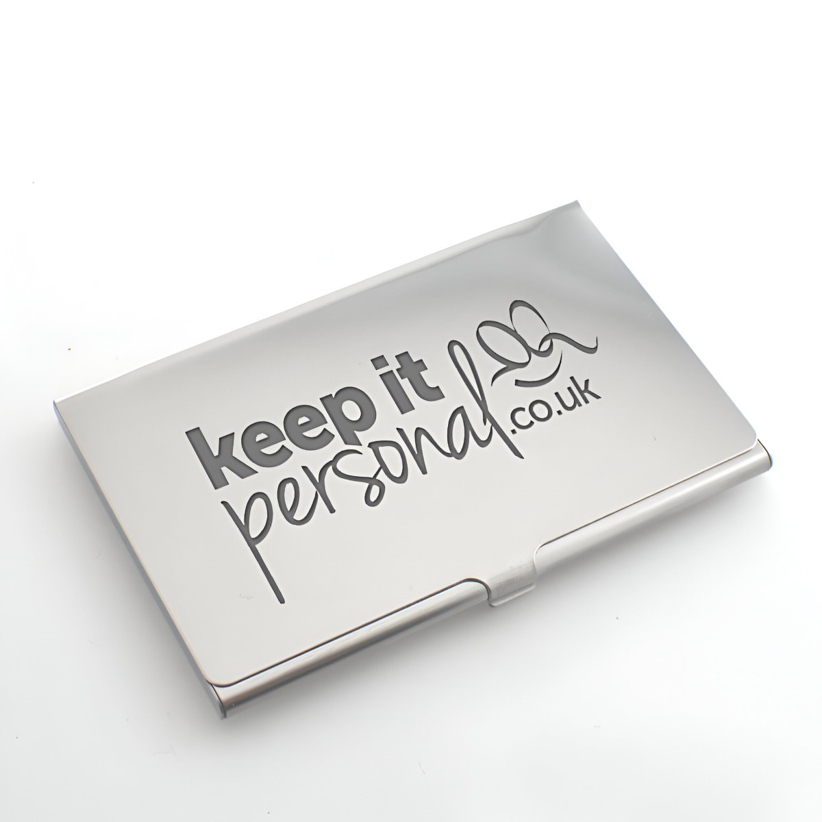 Silver Personalised Business Card Case