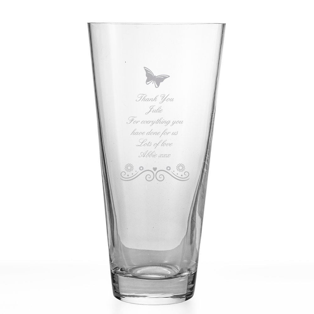Personalised Butterfly Conical Vase - Click Image to Close