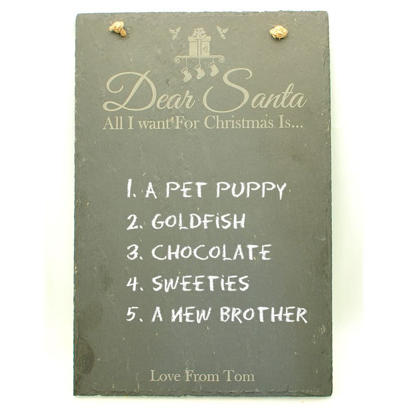 Personalised Christmas Wish List Chalkboard - Click Image to Close
