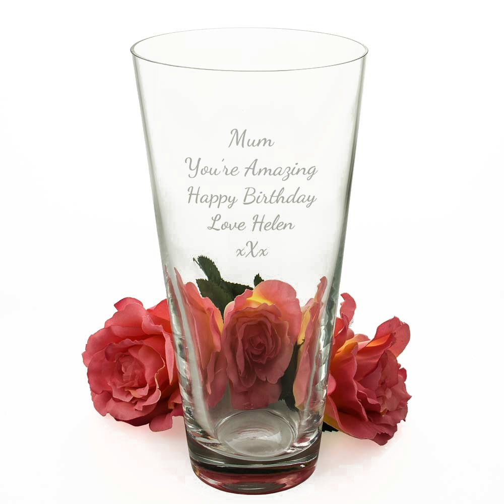Personalised Classic Conical Vase - Click Image to Close