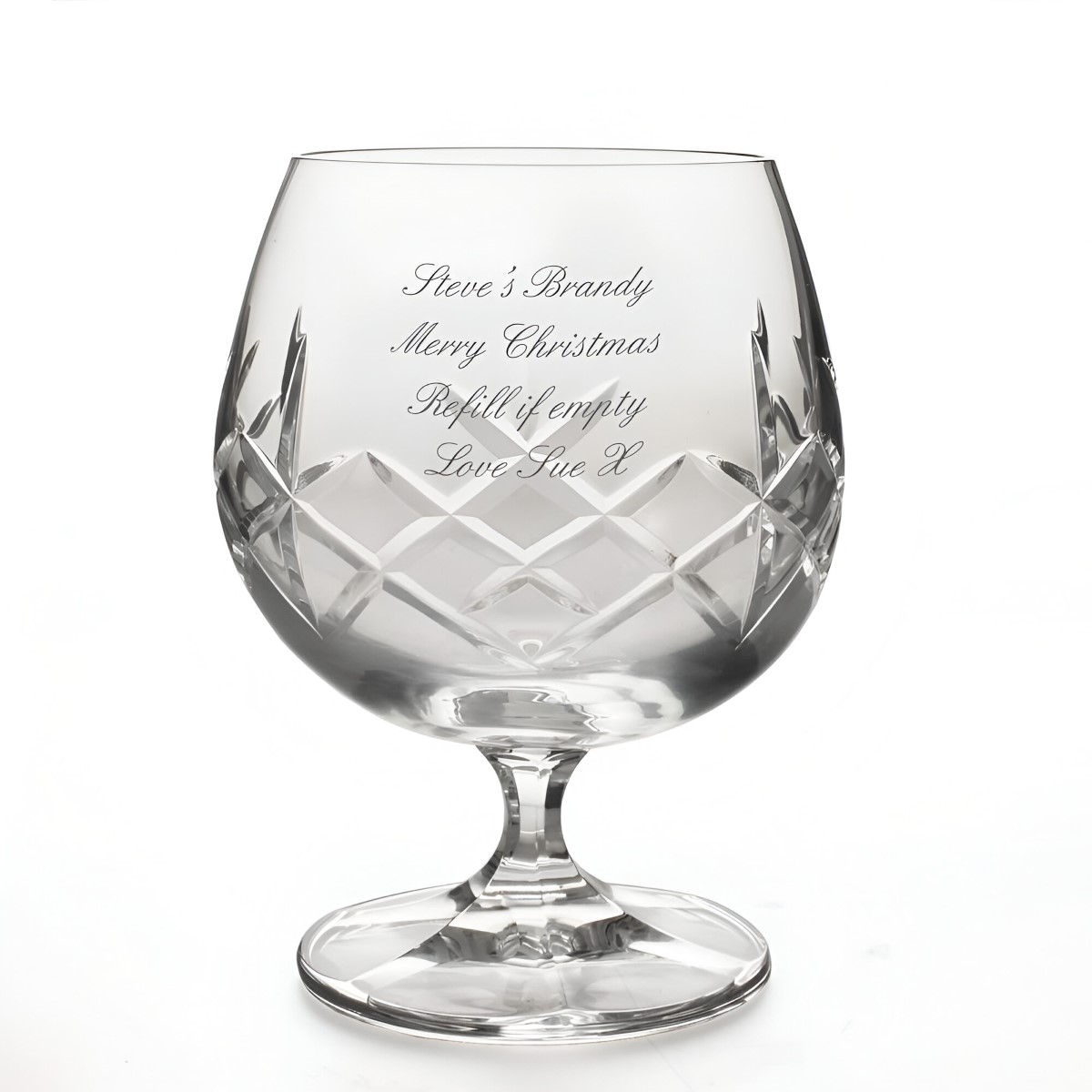 Personalised Lead Free Crystal Brandy Glass - Click Image to Close