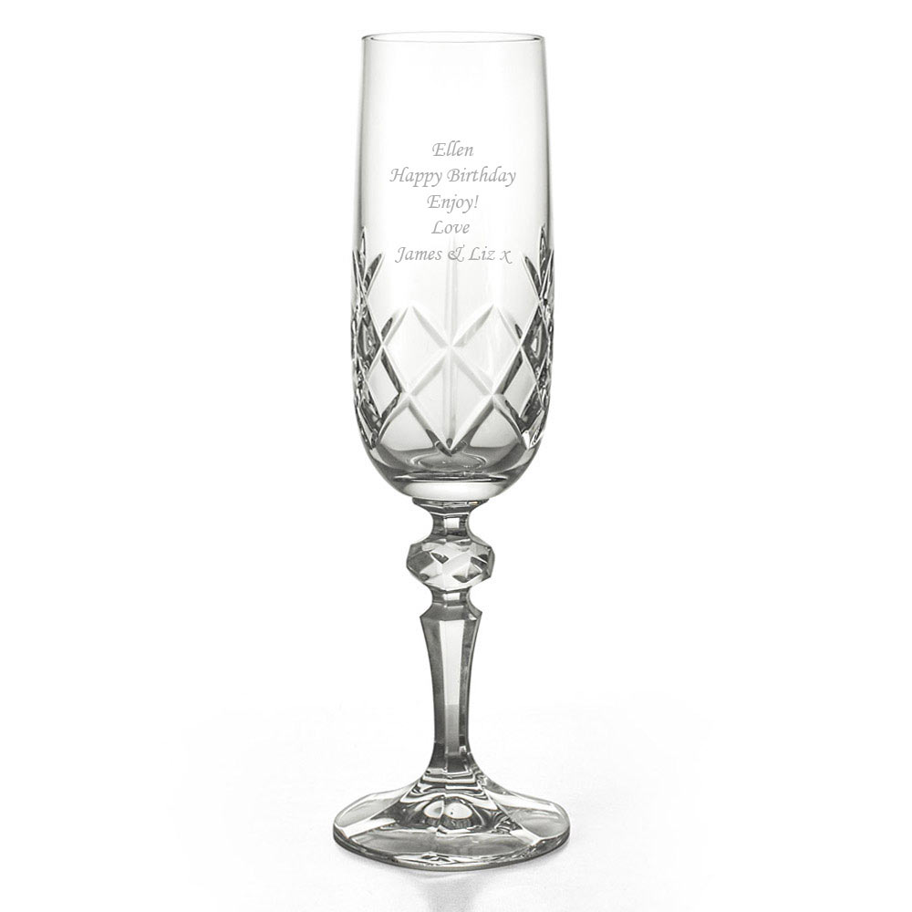 Engraved Crystal Champagne Flute - Click Image to Close