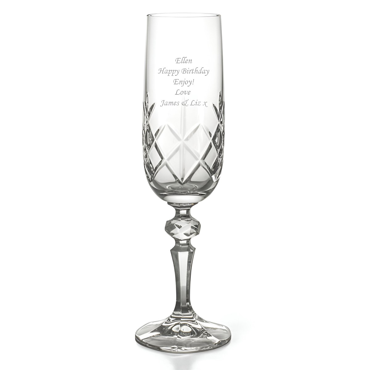 Engraved Crystal Champagne Flute - Click Image to Close